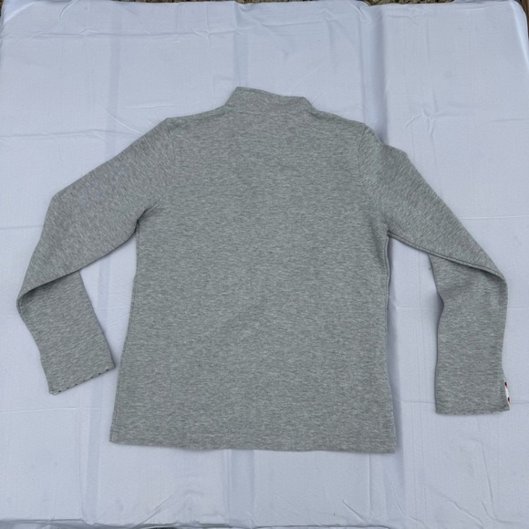 Orvis Gray Zip Up Sweater with Patterned Collar - Picture 2 of 7